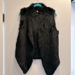 Black fur vest by Joie